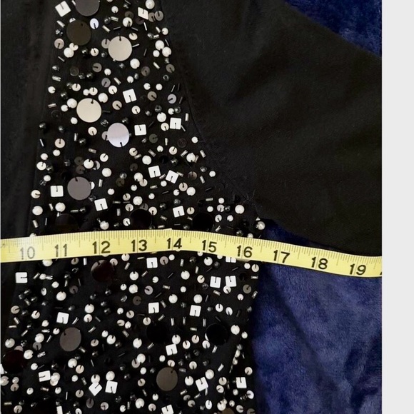 White House Black Market Black Sequin Cardigan - Picture 5 of 6
